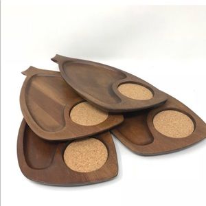 Set of 4 Vintage Mid Century Modern MCM Snack Tray